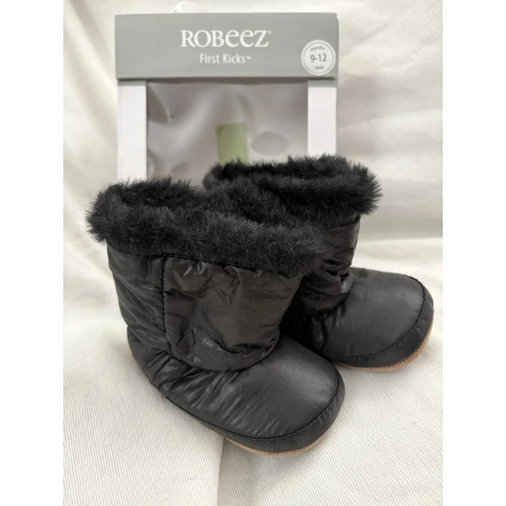NEW Robeez First Kicks Faux-Fur Asheville Boots Size 9-12 Months Robeez Boots
